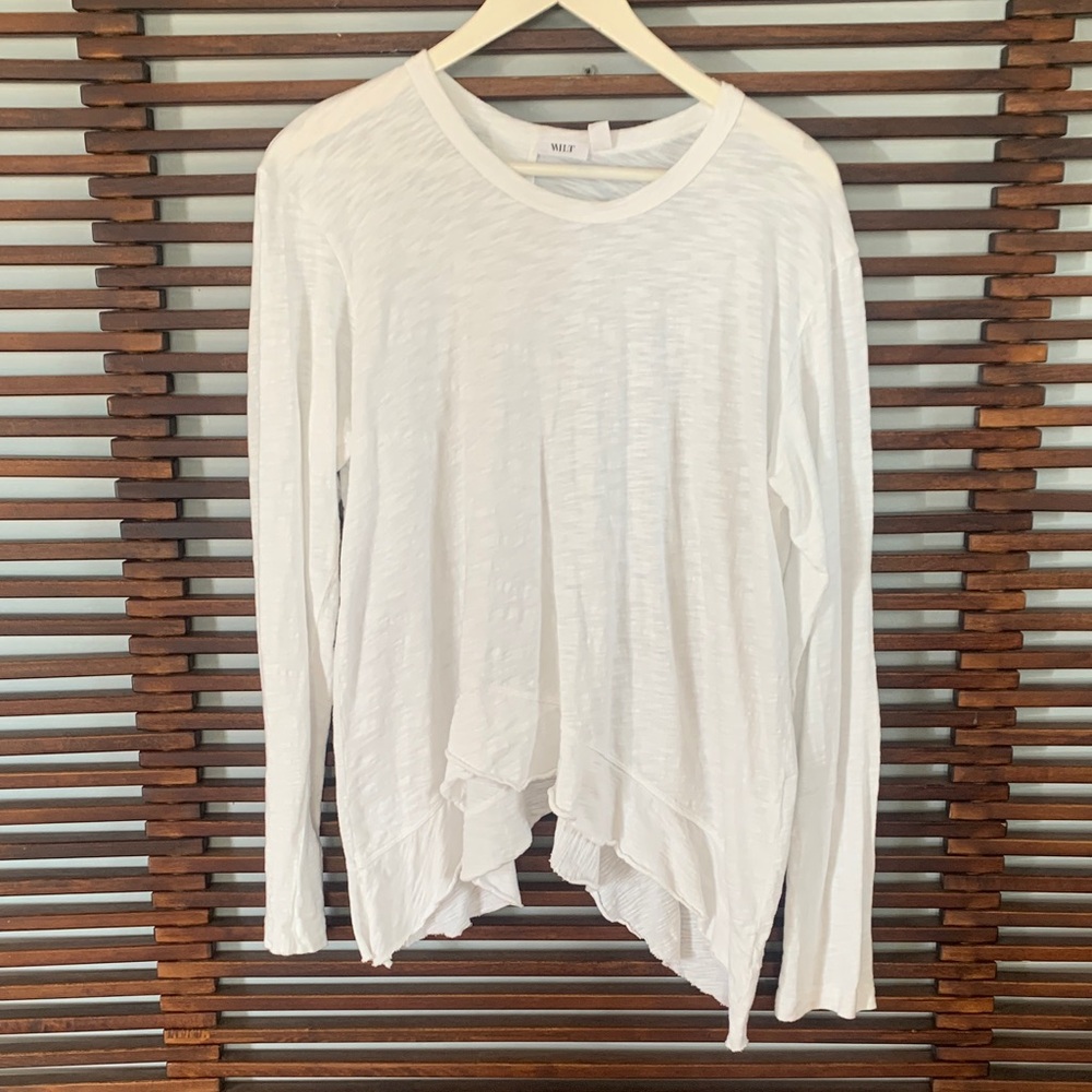 Wilt Asymmetrical White Long Sleeve Top